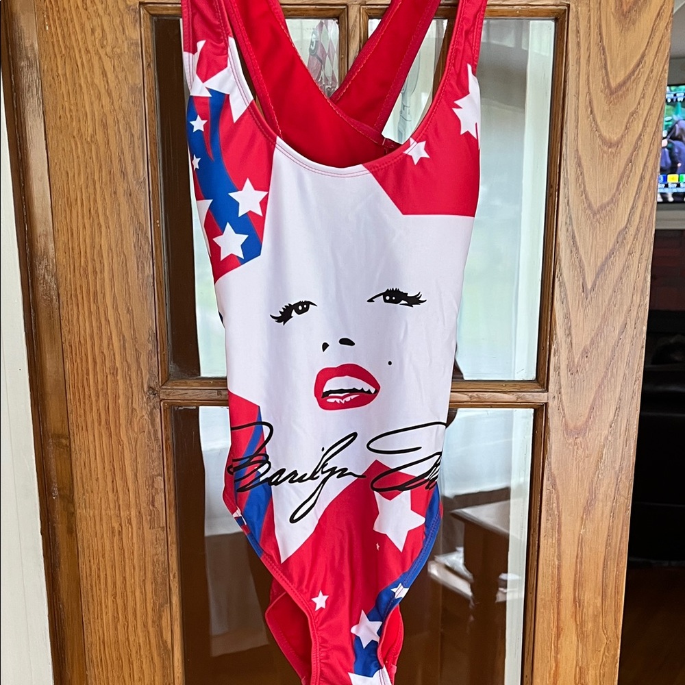 NWT Marilyn Monroe Red and White One Piece Swimsuit